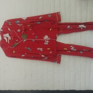 Kate Spade New York Red Christmas Print Pajama, Size XL, Like New